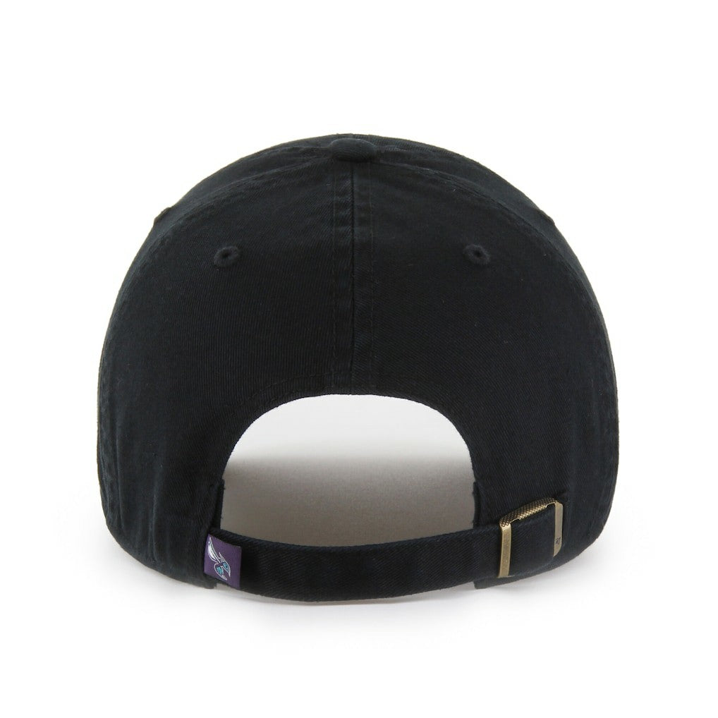 Charlotte Hornets '47 Black on Black Clean Up Adjustable Hat - NBA