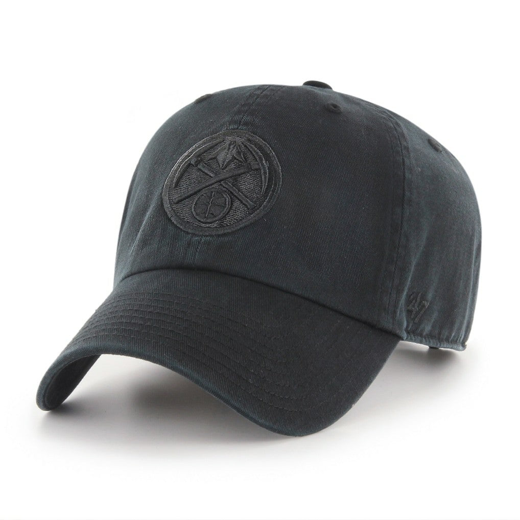 Denver Nuggets '47 Black on Black Clean Up Adjustable Hat - NBA