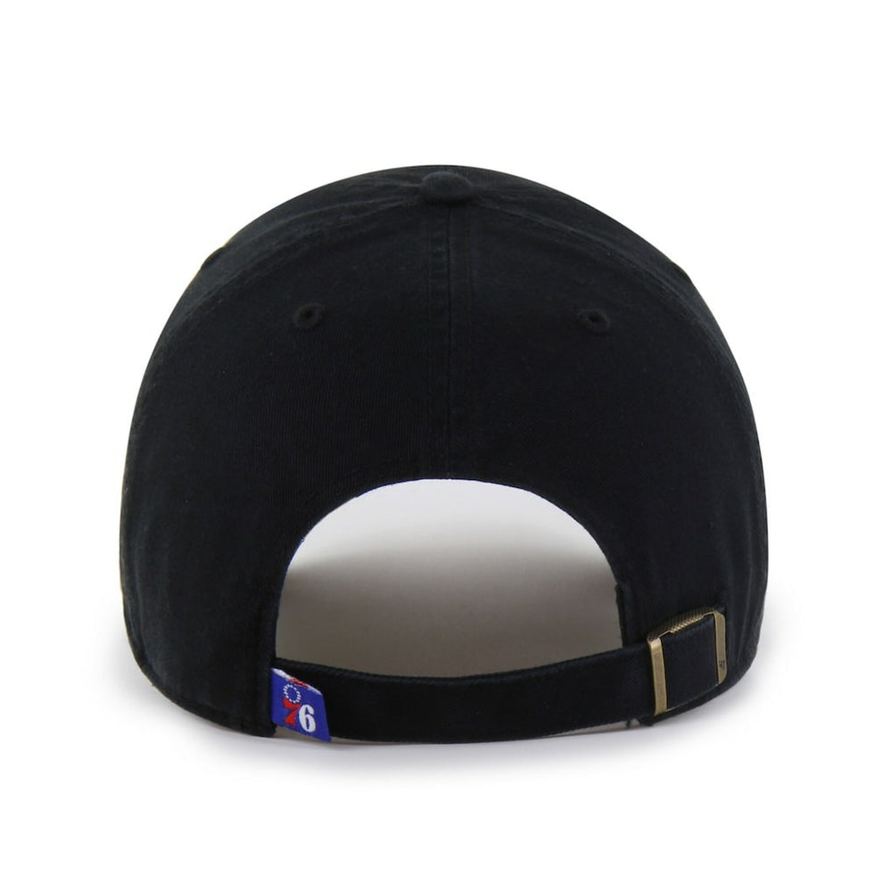 Philadelphia 76ers '47 Black on Black Clean Up Adjustable Hat - NBA