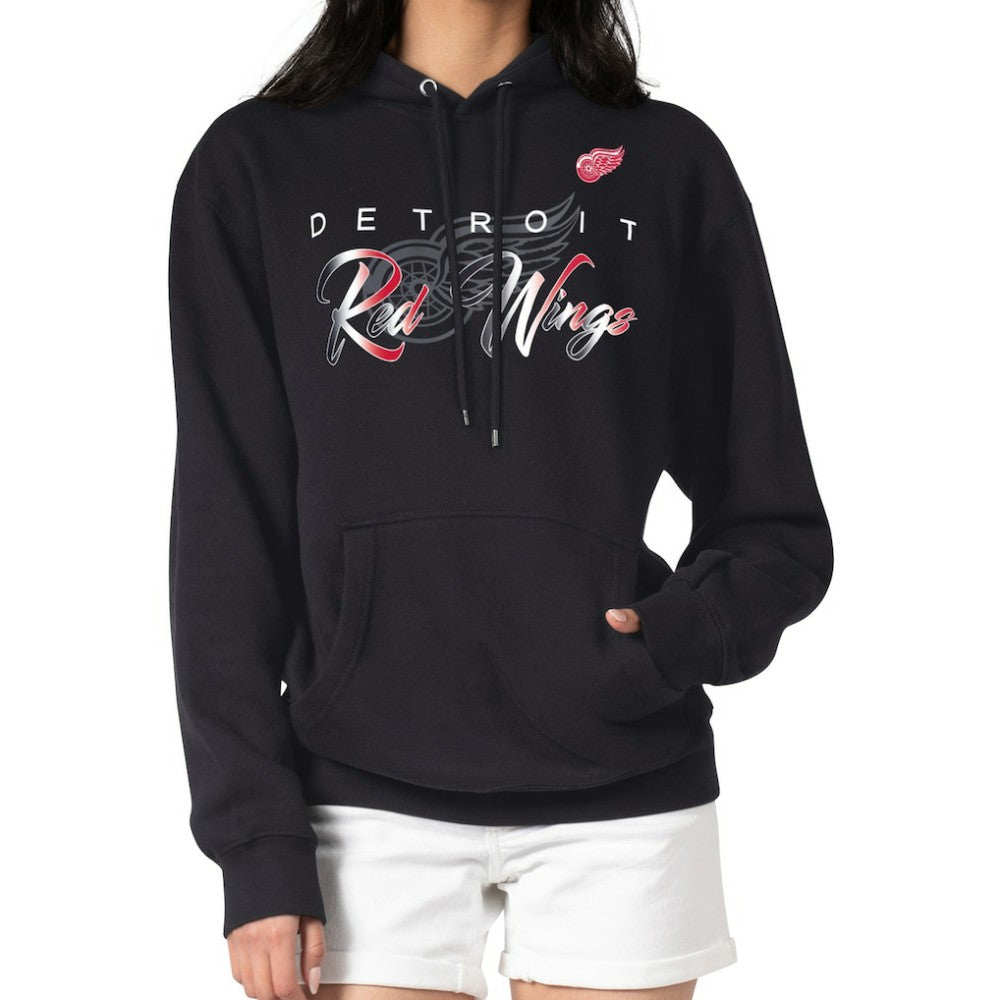 Detroit Red Wings G-III 4Her by Carl Banks Shadow Logo Fleece Pullover Hoodie - Black - NHL