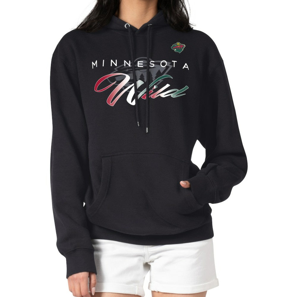 Minnesota Wild G-III 4Her by Carl Banks Shadow Logo Fleece Pullover Hoodie - Black - NHL