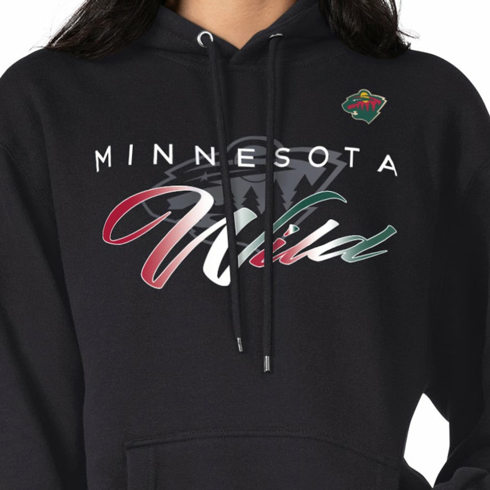 Minnesota Wild G-III 4Her by Carl Banks Shadow Logo Fleece Pullover Hoodie - Black - NHL