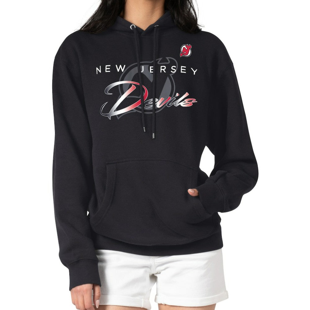 New Jersey Devils G-III 4Her by Carl Banks Shadow Logo Fleece Pullover Hoodie - Black - NHL
