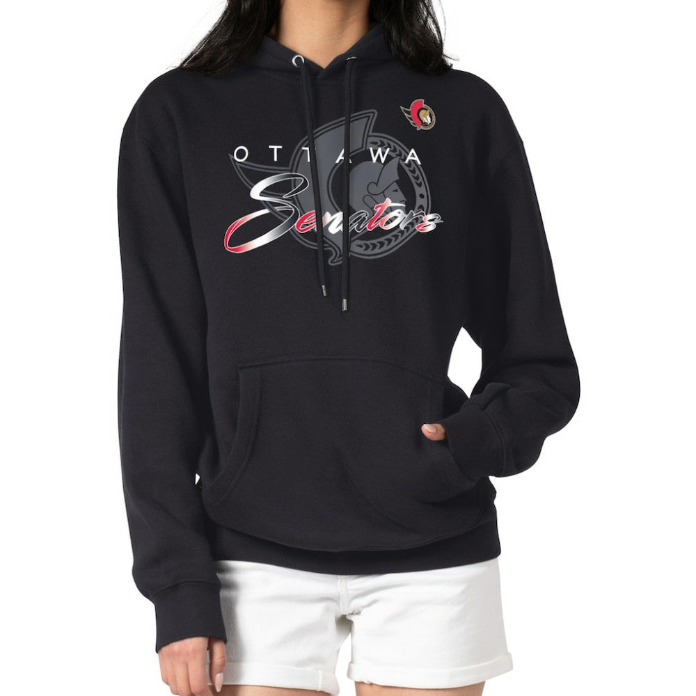 Ottawa Senators G-III 4Her by Carl Banks Shadow Logo Fleece Pullover Hoodie - Black - NHL