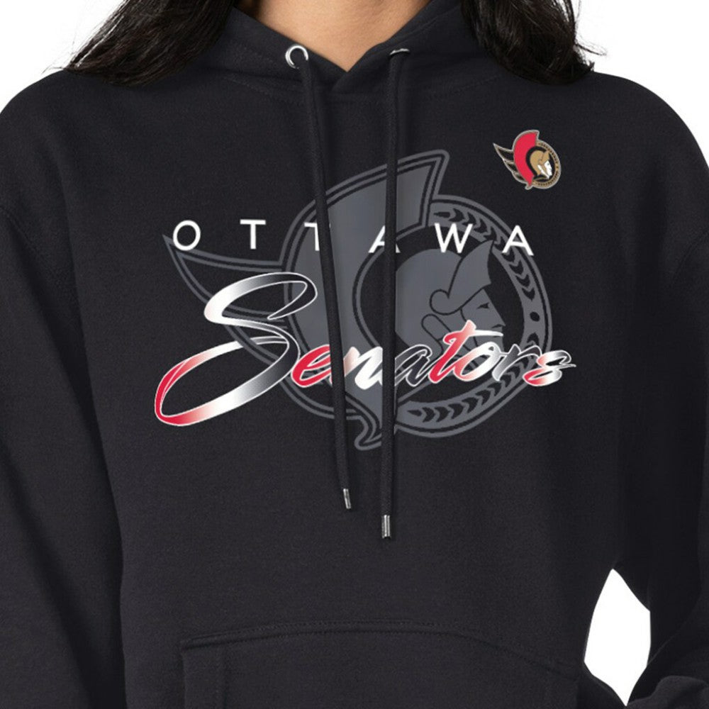 Ottawa Senators G-III 4Her by Carl Banks Shadow Logo Fleece Pullover Hoodie - Black - NHL