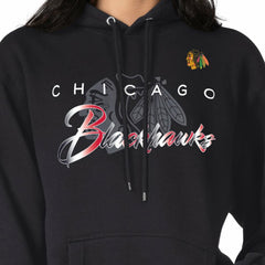 Chicago Blackhawks G-III 4Her by Carl Banks Shadow Logo Fleece Pullover Hoodie - Black - NHL