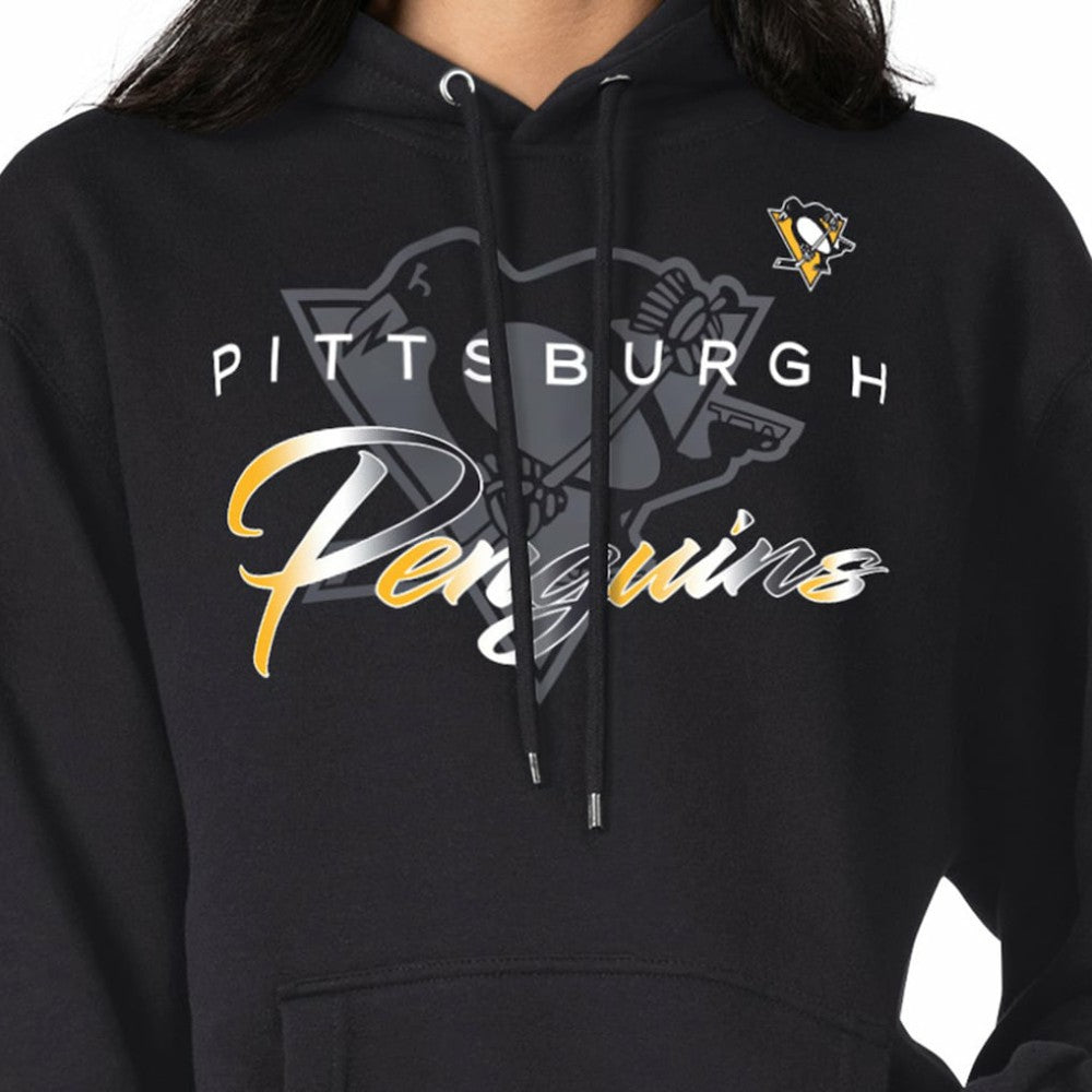 Pittsburgh Penguins G-III 4Her by Carl Banks Shadow Logo Fleece Pullover Hoodie - Black - NHL