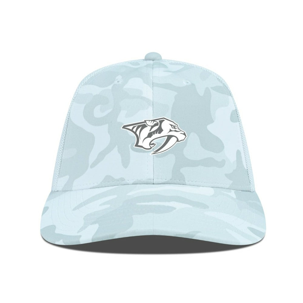 Nashville Predators Levelwear Clash Slate & Snow Meshback Flex Hat - Camo - NHL