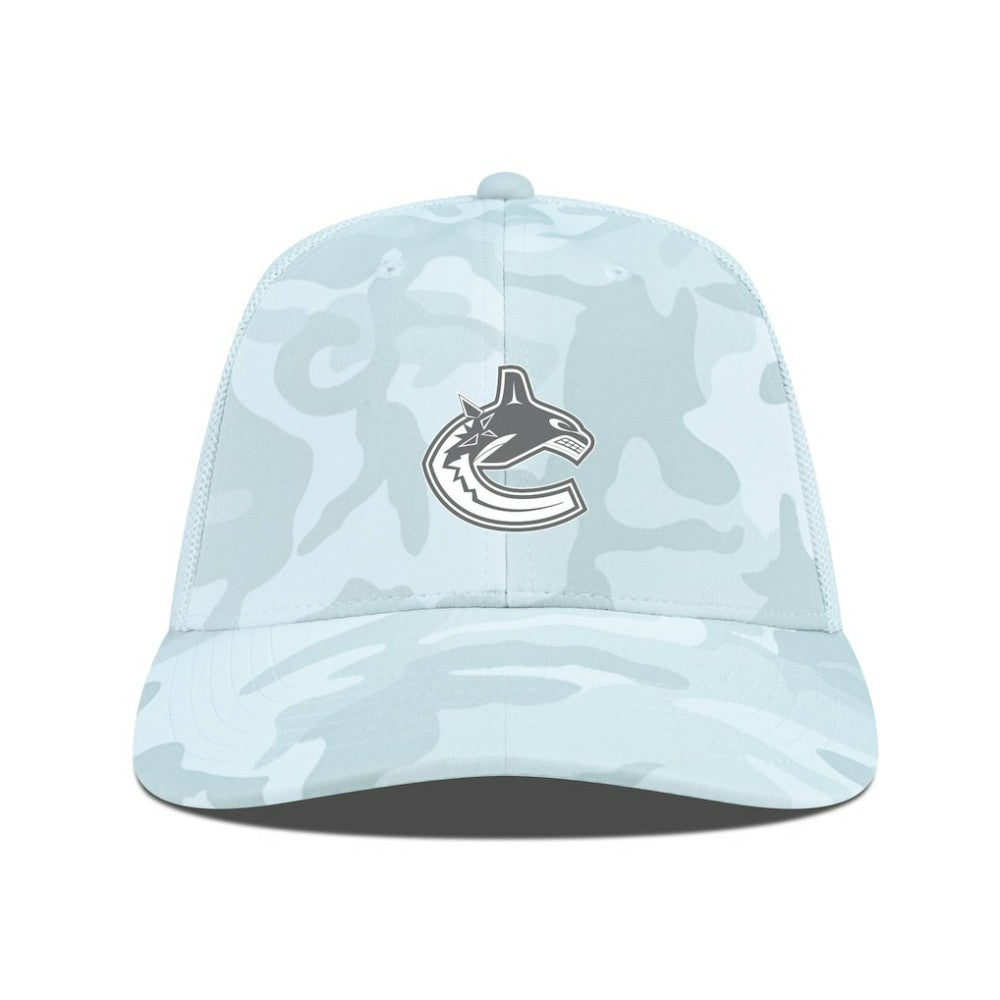 Vancouver Canucks Levelwear Clash Slate & Snow Meshback Flex Hat - Camo - NHL