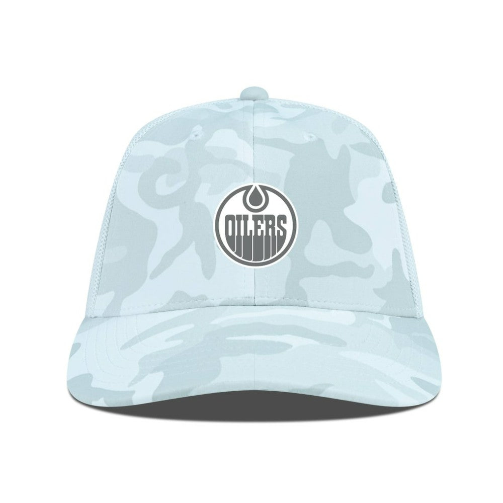Edmonton Oilers Levelwear Clash Slate & Snow Meshback Flex Hat - Camo - NHL