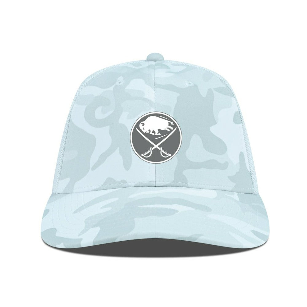 Buffalo Sabres Levelwear Clash Slate & Snow Meshback Flex Hat - Camo - NHL