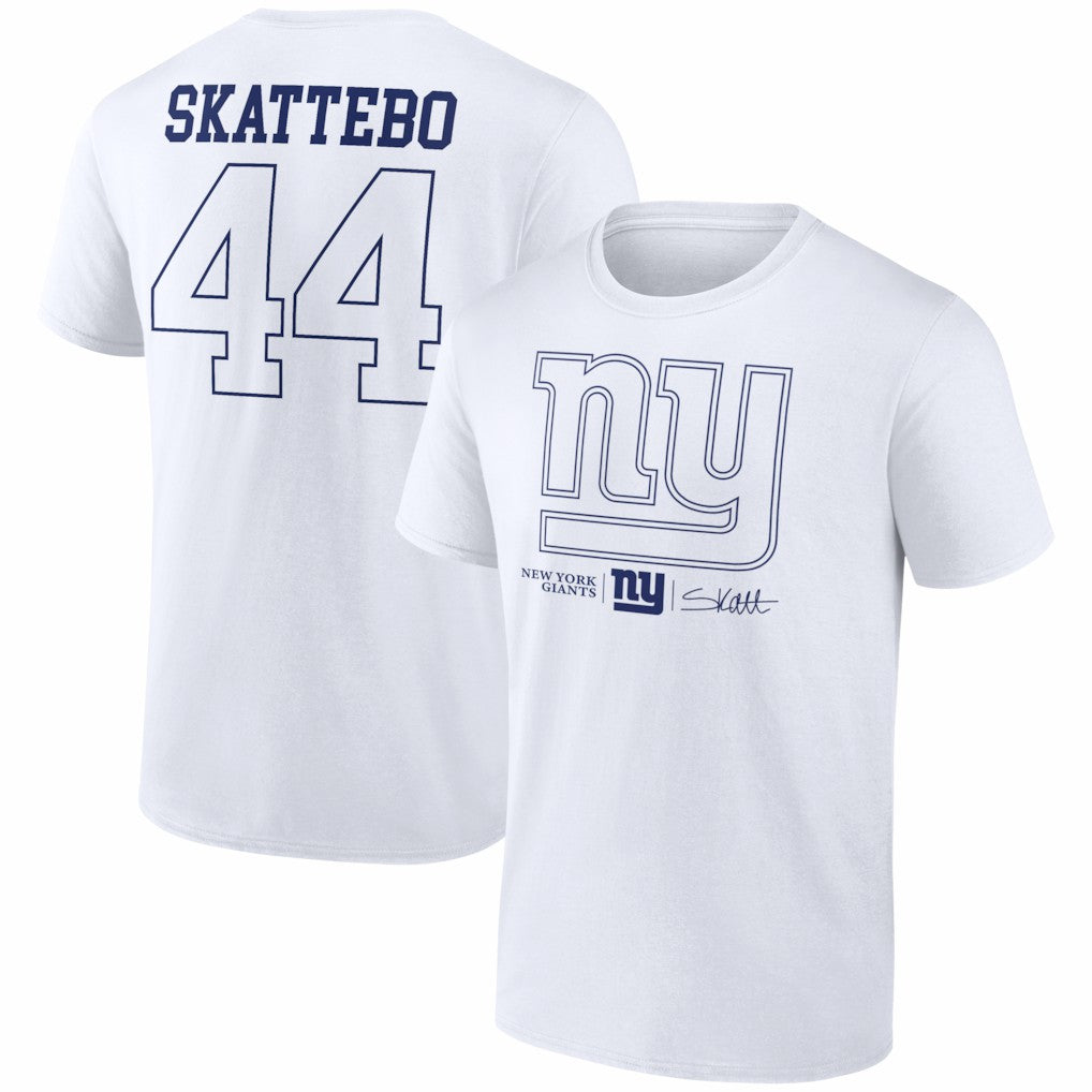 Cam Skattebo New York Giants Tonal Player Name & Number T-Shirt White | NFL