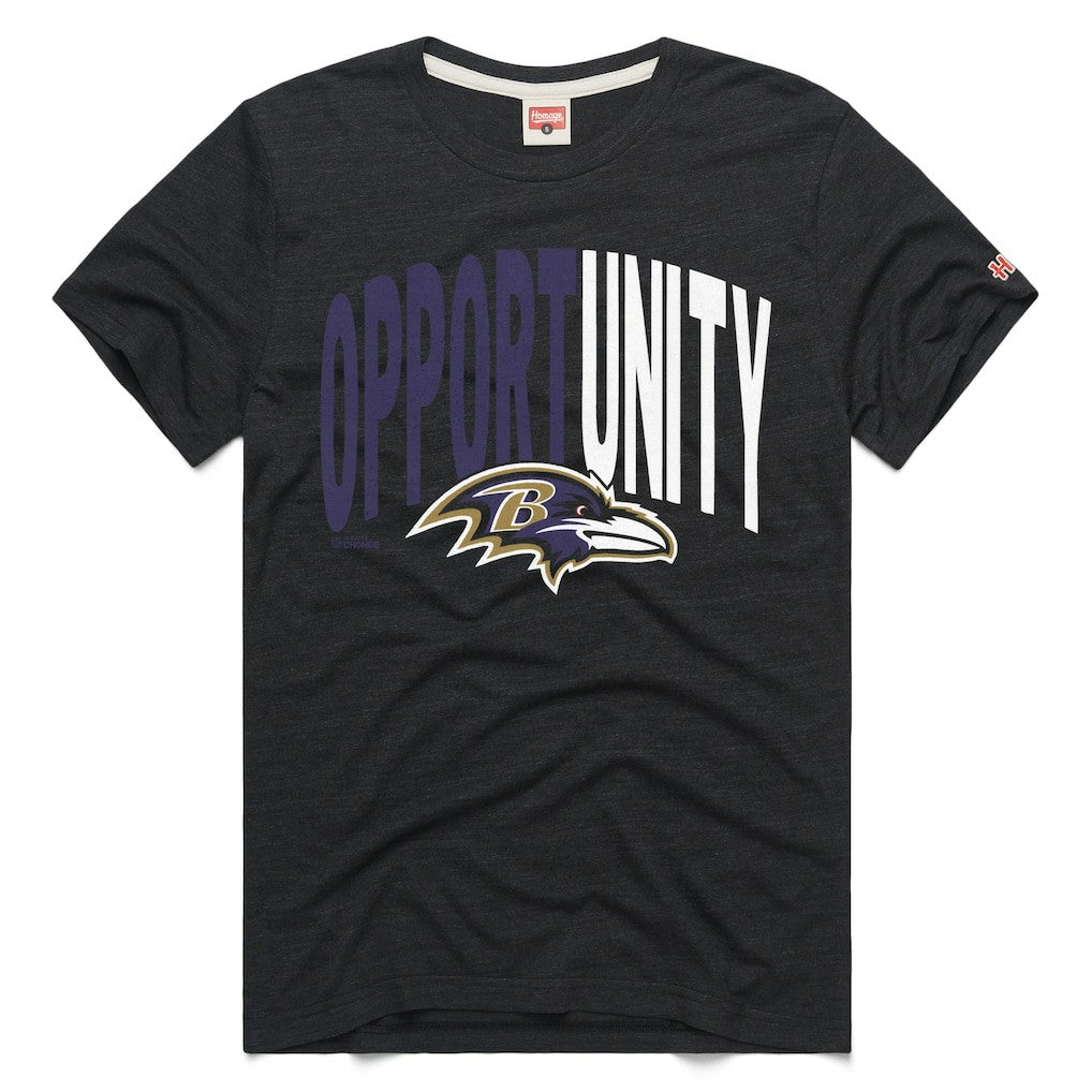 Baltimore Ravens Homage Unisex 2025 Inspire Change Opportunity Tri-Blend T-Shirt Charcoal | NFL