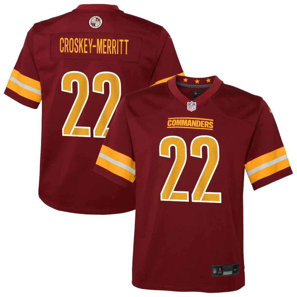 Jacory Croskey-Merritt Washington Commanders Youth Team Game Jersey Burgundy | Nike for Sale