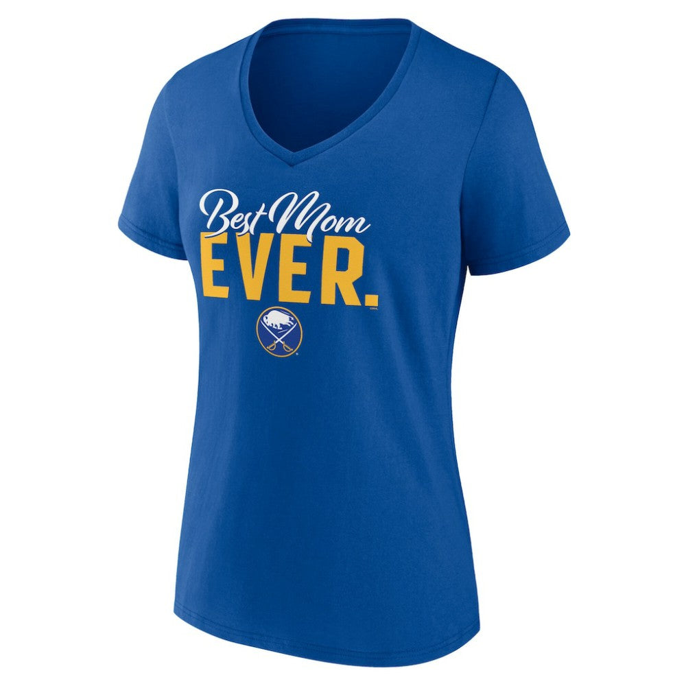 Buffalo Sabres Women's Best Mom Ever V-Neck T-Shirt - Royal - NHL