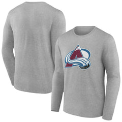 Colorado Avalanche Women's Primary Logo Long Sleeve V-Neck T-Shirt - Gray - NHL