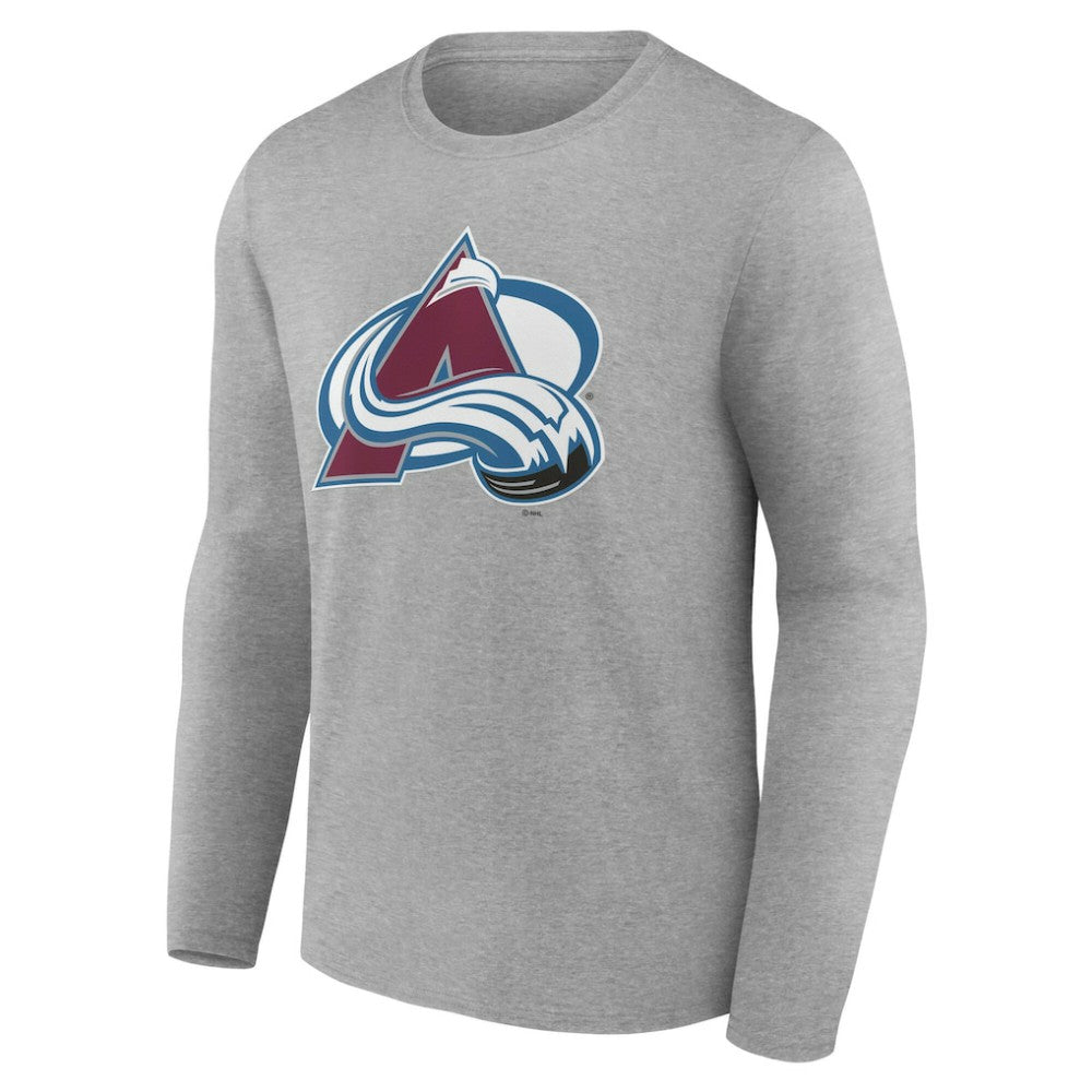 Colorado Avalanche Women's Primary Logo Long Sleeve V-Neck T-Shirt - Gray - NHL