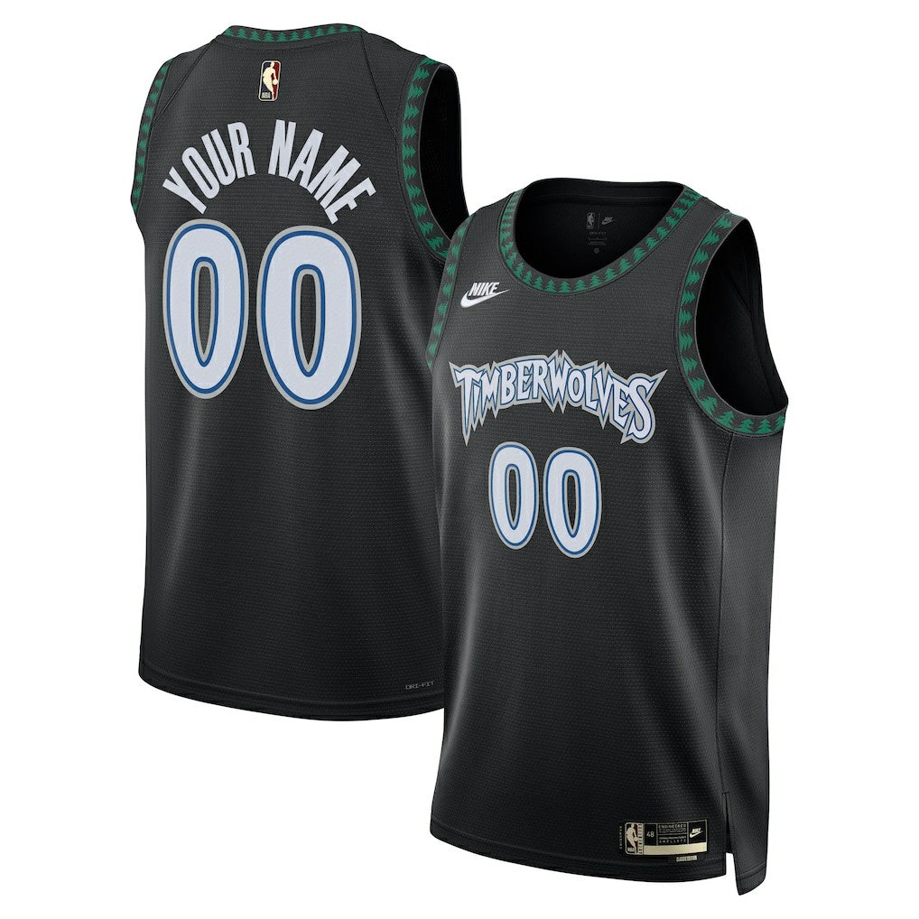Minnesota Timberwolves Unisex Swingman Custom Jersey Classic Edition Black - NBA