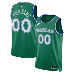Dallas Mavericks Unisex Swingman Custom Jersey Classic Editi- Green - NBA