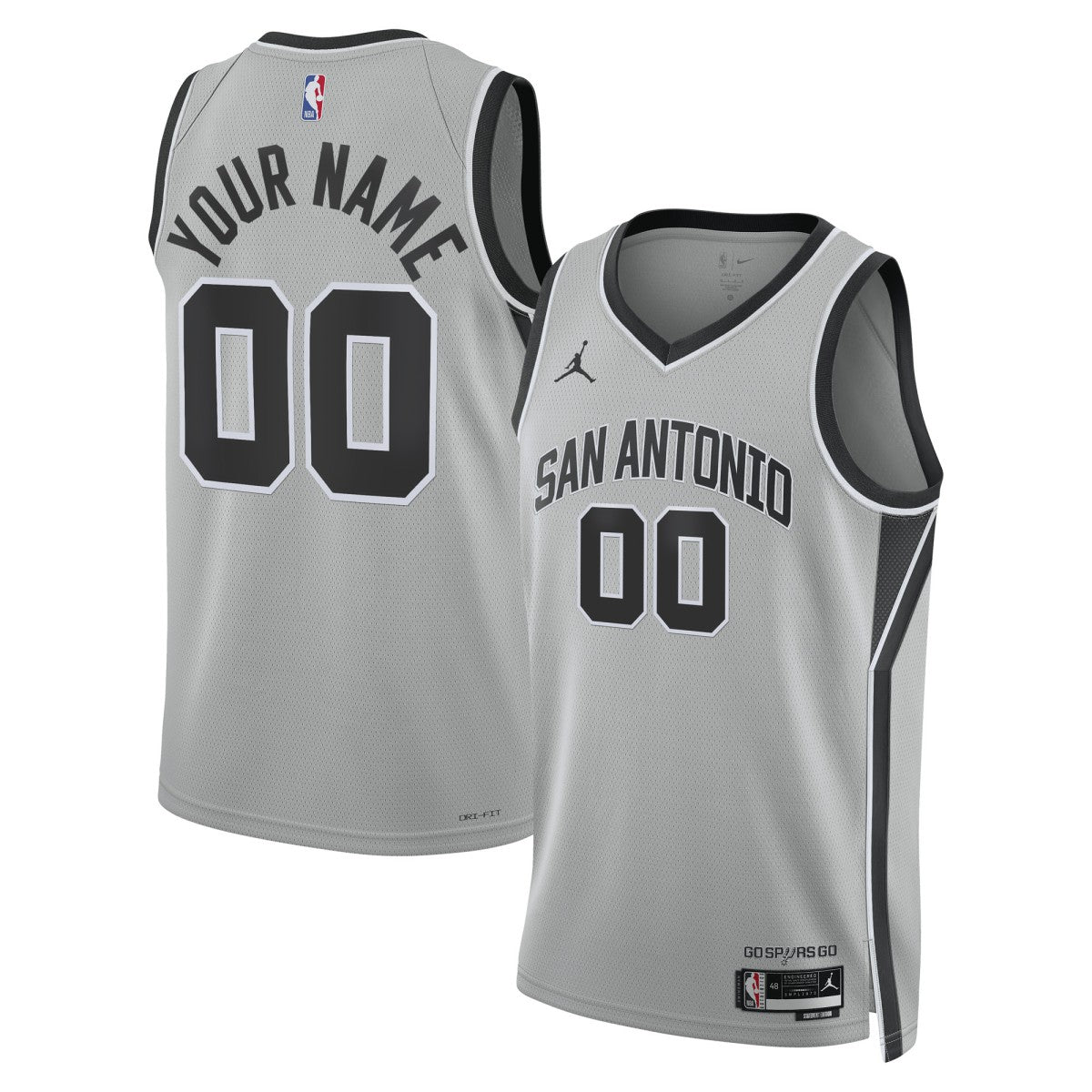 San Antonio Spurs Jordan Brand Unisex Swingman Custom Jersey Statement Edition Silver - NBA