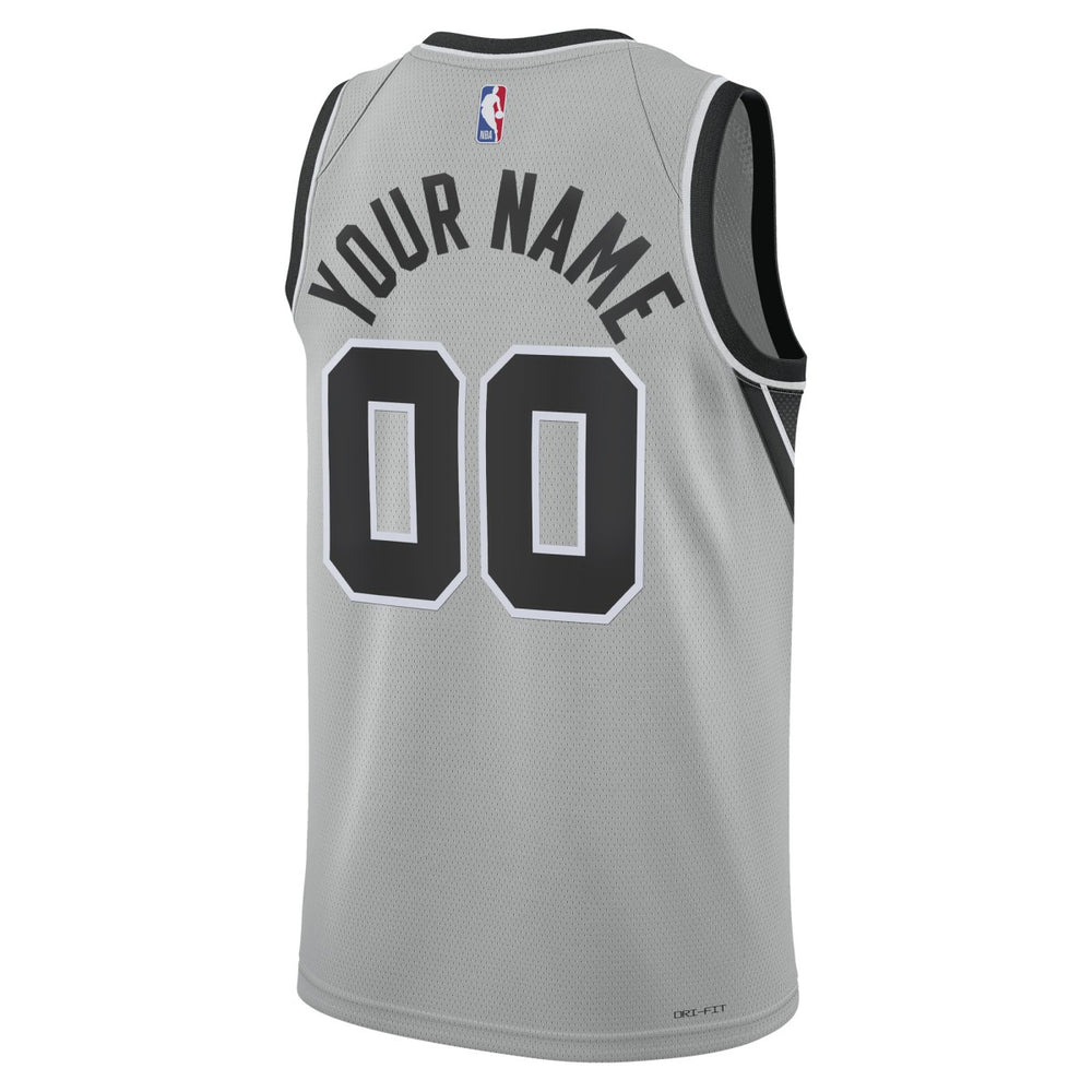 San Antonio Spurs Jordan Brand Unisex Swingman Custom Jersey Statement Edition Silver - NBA