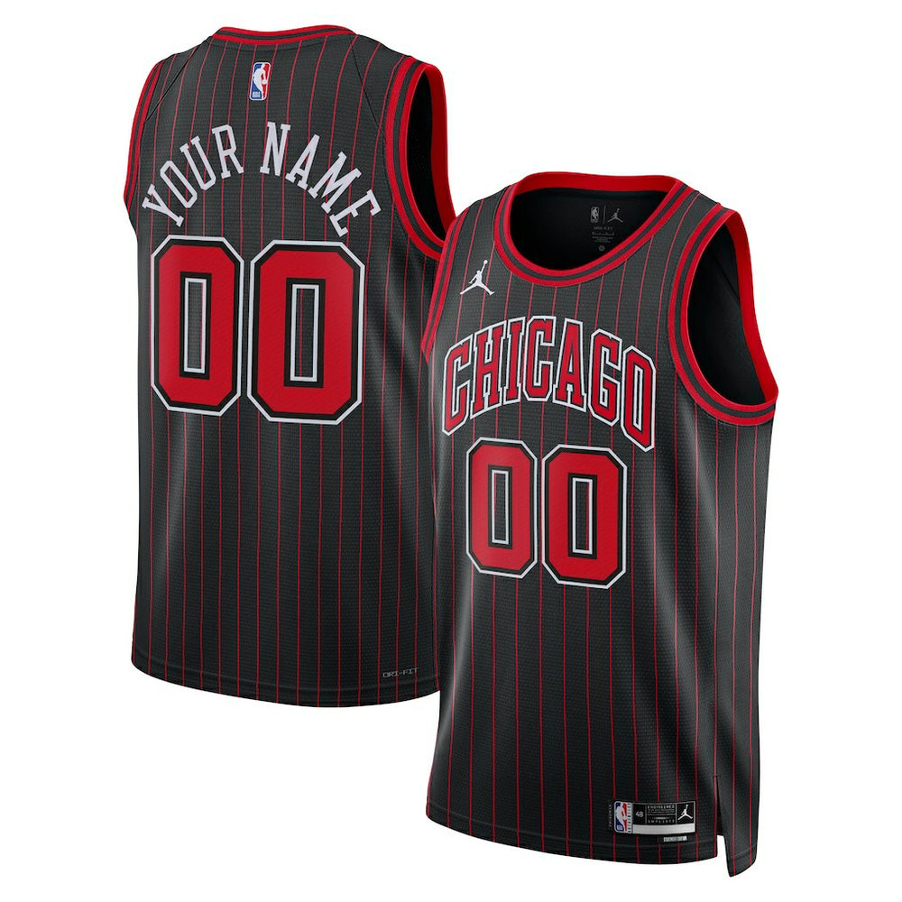 Chicago Bulls Jordan Brand Unisex Swingman Custom Jersey Statement Editi- Black - NBA