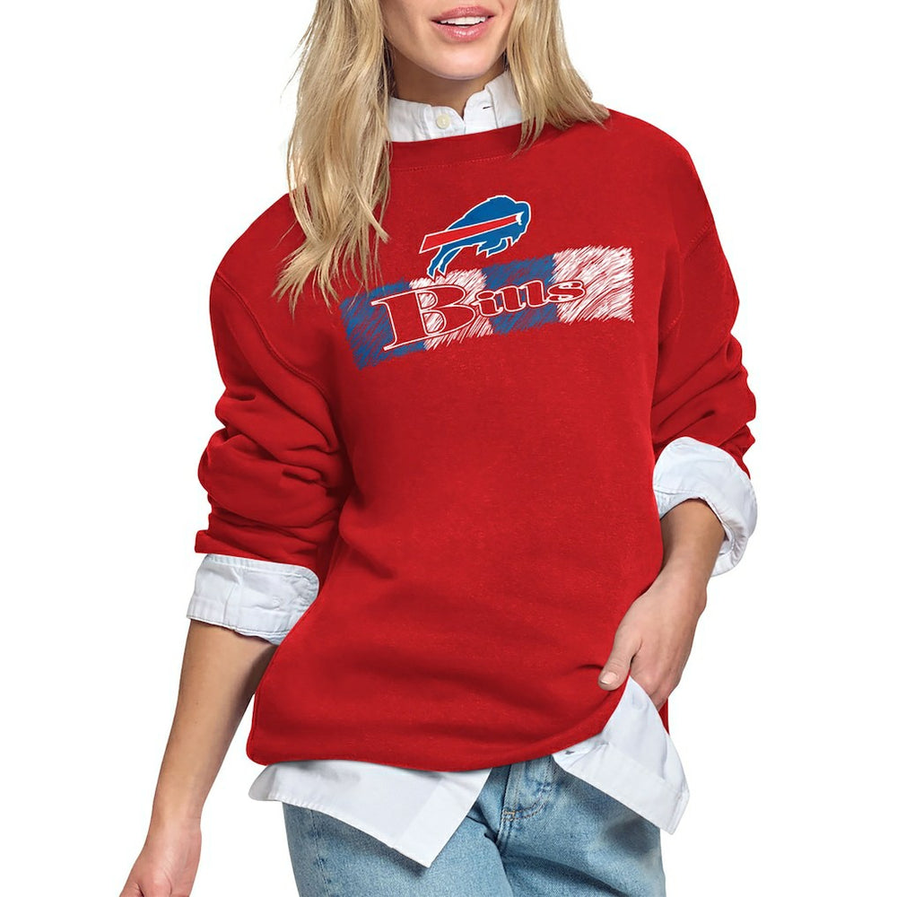 Buffalo Bills Starter Women's Color Shading Team Logo Fleece Sweatshirt Red | NFL