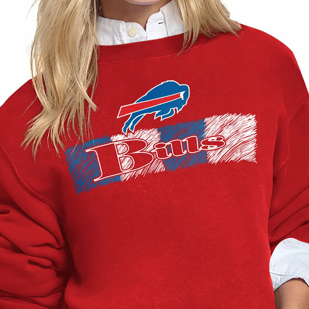Buffalo Bills Starter Women's Color Shading Team Logo Fleece Sweatshirt Red | NFL