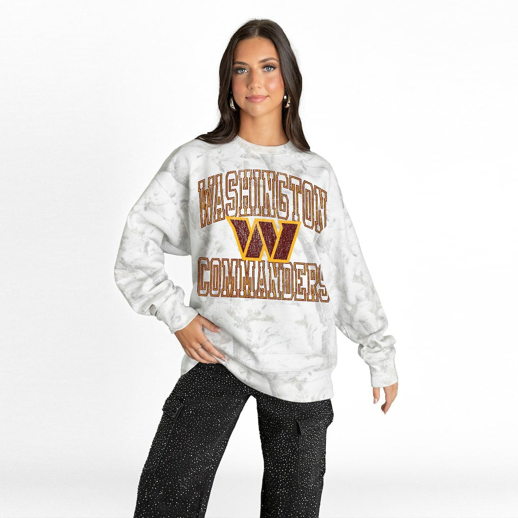 Washington Commanders Gameday Couture Women's Whiteout Oversized Premium Fleece Sweatshirt Arctic Camo | NFL