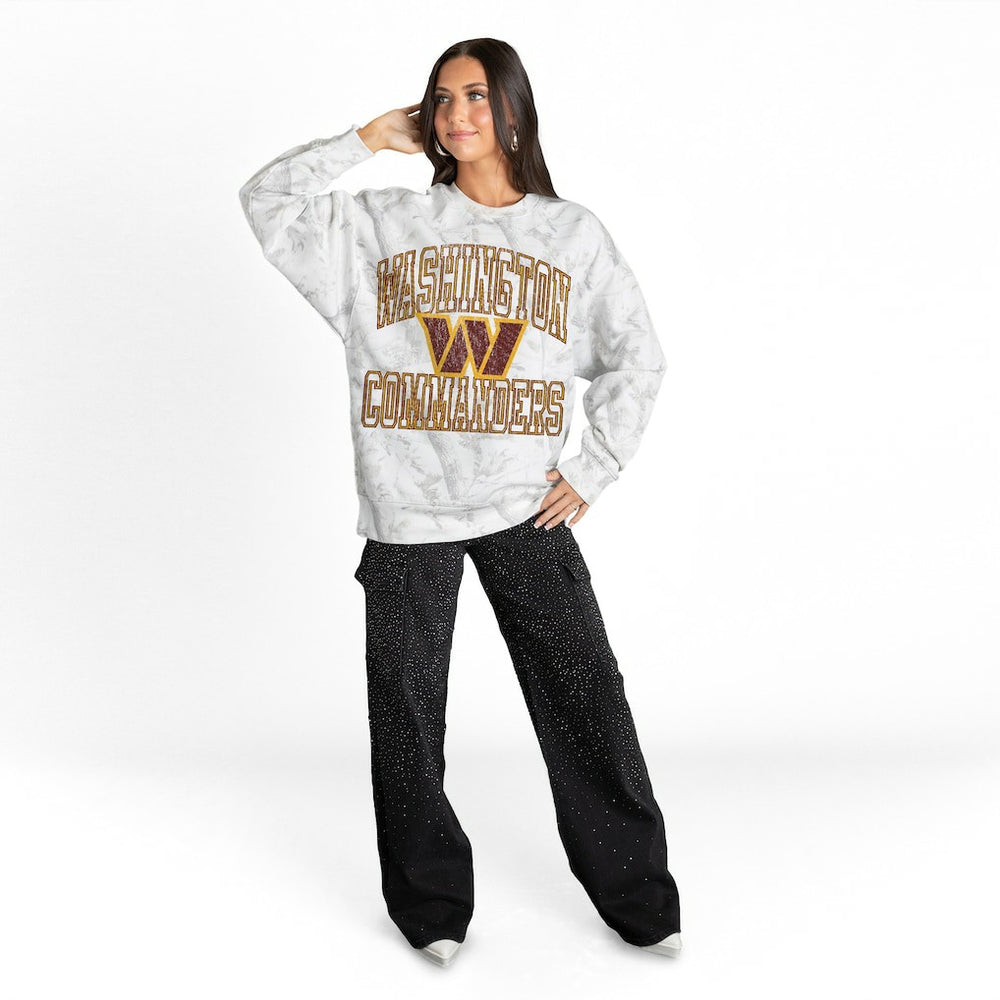 Washington Commanders Gameday Couture Women's Whiteout Oversized Premium Fleece Sweatshirt Arctic Camo | NFL
