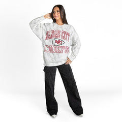 Kansas City Chiefs Gameday Couture Women's Whiteout Oversized Premium Fleece Sweatshirt Arctic Camo | NFL