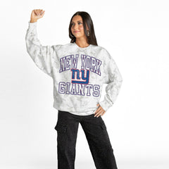 New York Giants Gameday Couture Women's Whiteout Oversized Premium Fleece Sweatshirt Arctic Camo | NFL