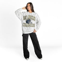 Los Angeles Chargers Gameday Couture Women's Whiteout Oversized Premium Fleece Sweatshirt Arctic Camo | NFL