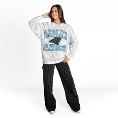Carolina Panthers Gameday Couture Women's Whiteout Oversized Premium Fleece Sweatshirt Arctic Camo | NFL
