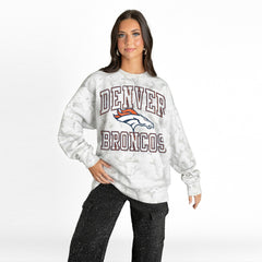 Denver Broncos Gameday Couture Women's Whiteout Oversized Premium Fleece Sweatshirt Arctic Camo | NFL