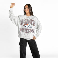 Denver Broncos Gameday Couture Women's Whiteout Oversized Premium Fleece Sweatshirt Arctic Camo | NFL