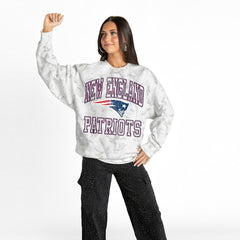 New England Patriots Gameday Couture Women's Whiteout Oversized Premium Fleece Sweatshirt Arctic Camo | NFL