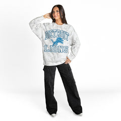Detroit Lions Gameday Couture Women's Whiteout Oversized Premium Fleece Sweatshirt Arctic Camo | NFL