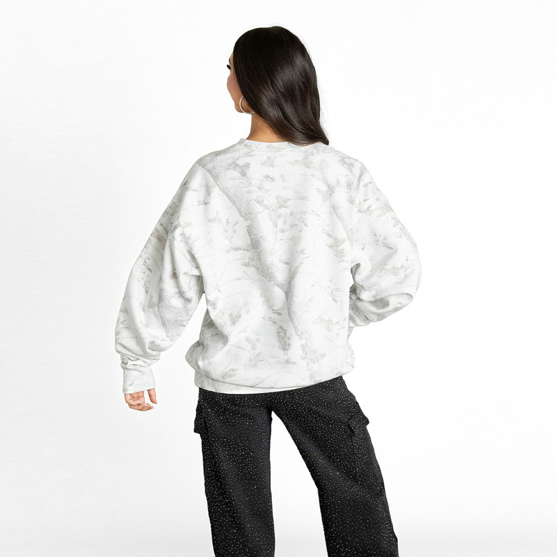Green Bay Packers Gameday Couture Women's Whiteout Oversized Premium Fleece Sweatshirt Arctic Camo | NFL