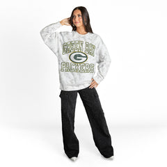 Green Bay Packers Gameday Couture Women's Whiteout Oversized Premium Fleece Sweatshirt Arctic Camo | NFL