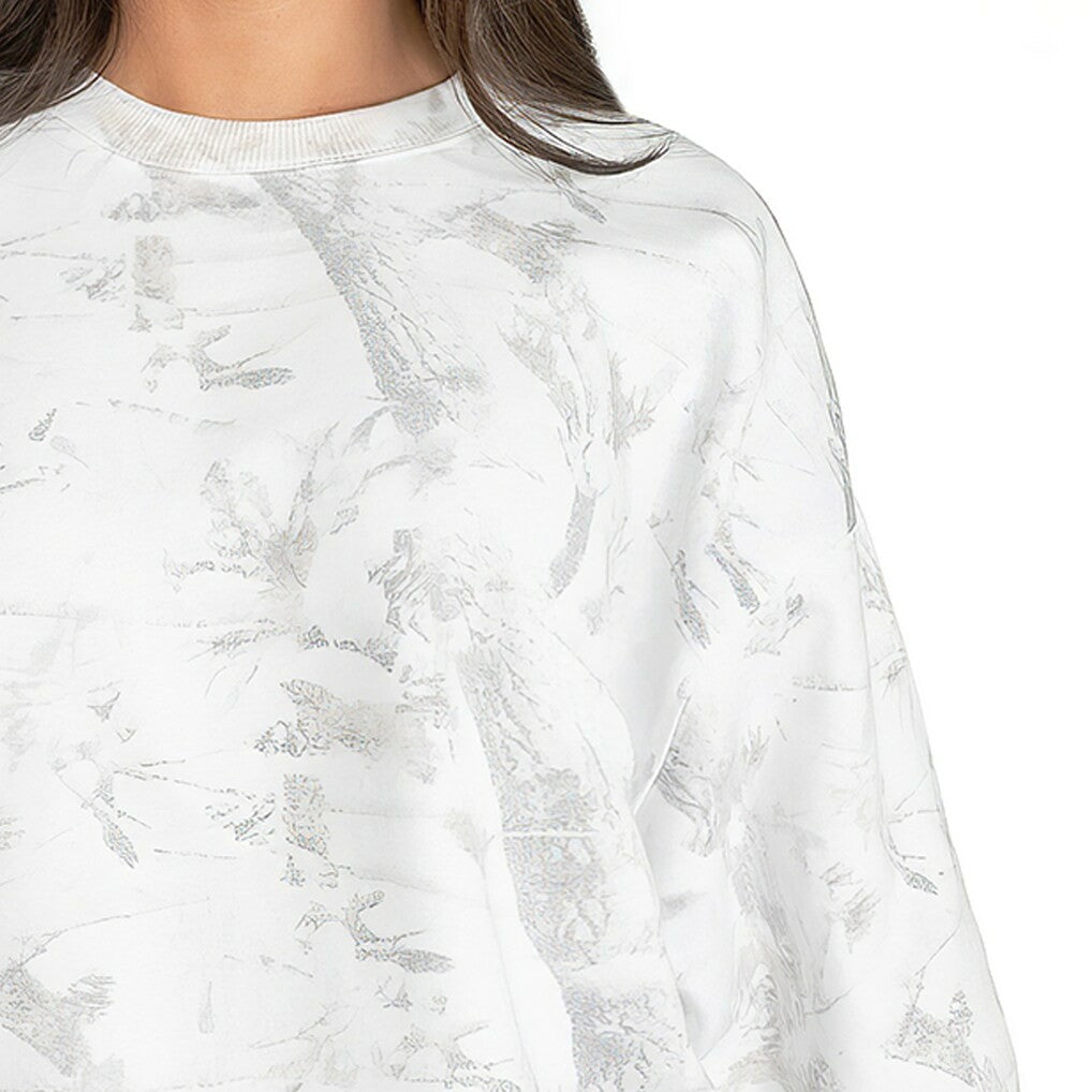 San Francisco 49ers Gameday Couture Women's Whiteout Oversized Premium Fleece Sweatshirt Arctic Camo | NFL