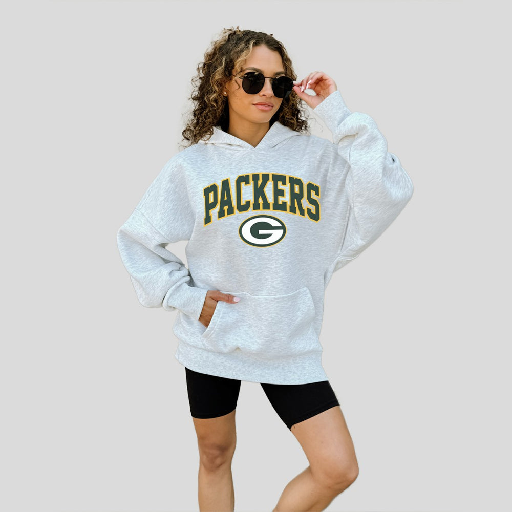 Green Bay Packers Gameday Couture Women's Fan Edition Premium Weight Hoodie Ash | NFL