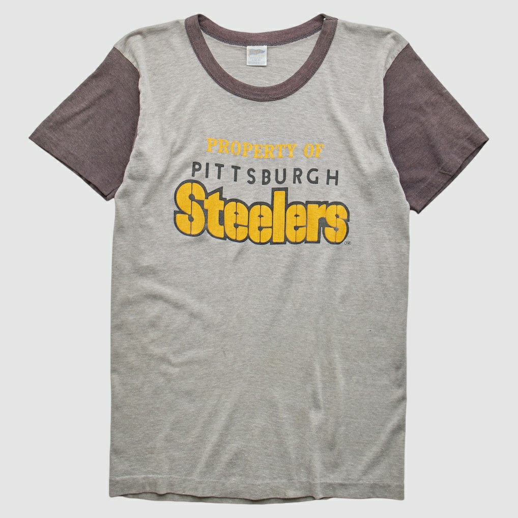 Pittsburgh Steelers Trench 80s T-Shirt Heather Gray Vintage | Fanatics
