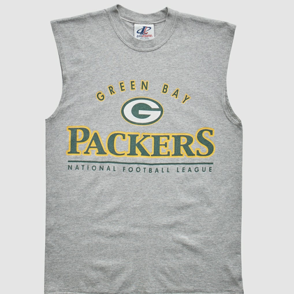 Green Bay Packers Logo Athletic 2000s Tank Heather Gray Vintage | Fanatics