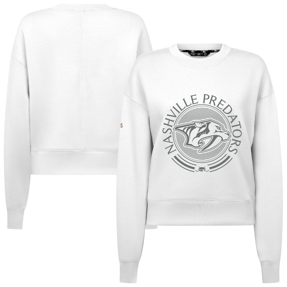 Nashville Predators Levelwear Women's Slate & Snow Sponge Tri-Blend Sweatshirt - White - NHL