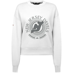 New Jersey Devils Levelwear Women's Slate & Snow Sponge Tri-Blend Sweatshirt - White - NHL