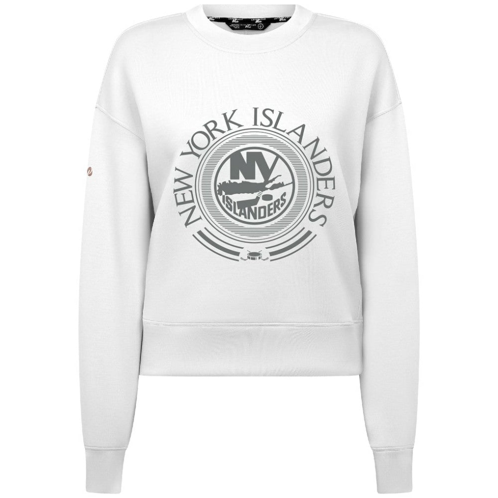 New York Islanders Levelwear Women's Slate & Snow Sponge Tri-Blend Sweatshirt - White - NHL