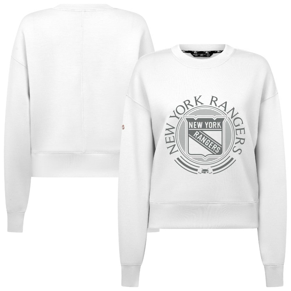 New York Rangers Levelwear Women's Slate & Snow Sponge Tri-Blend Sweatshirt - White - NHL