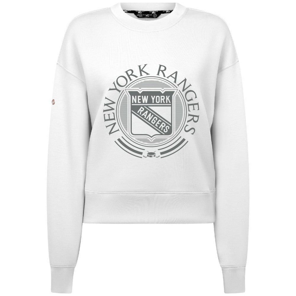New York Rangers Levelwear Women's Slate & Snow Sponge Tri-Blend Sweatshirt - White - NHL