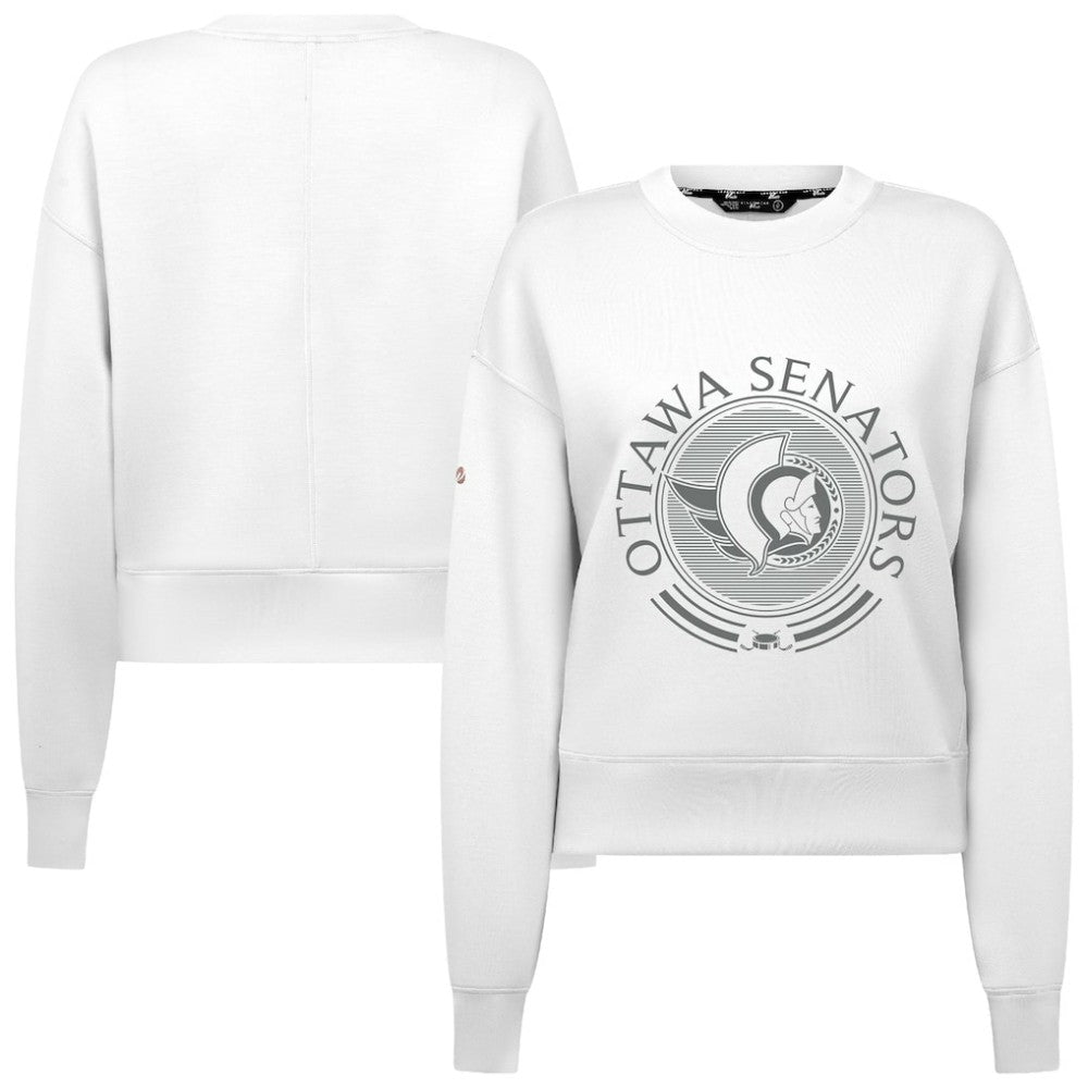 Ottawa Senators Levelwear Women's Slate & Snow Sponge Tri-Blend Sweatshirt - White - NHL